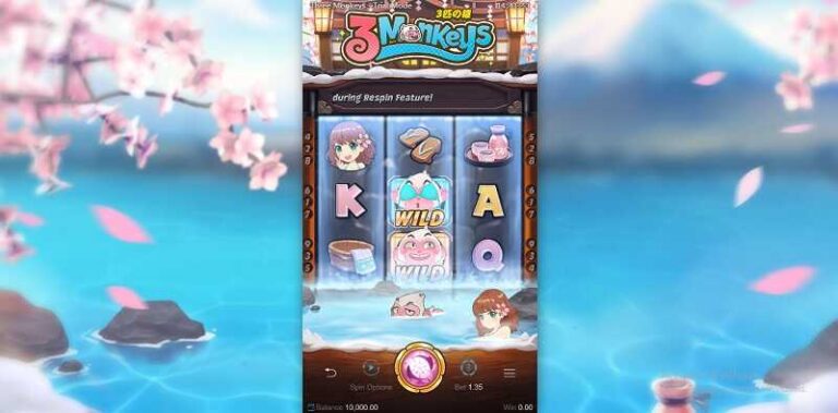 รีวิว Three Monkeys Slot เกมสล็อตมาแรงที่สุดหมุนเพลินได้เงินไว