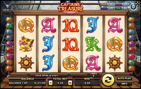 รีวิวเกม Captains Treasure Progressive แจกโบนัสฟรี 100% - Superslot